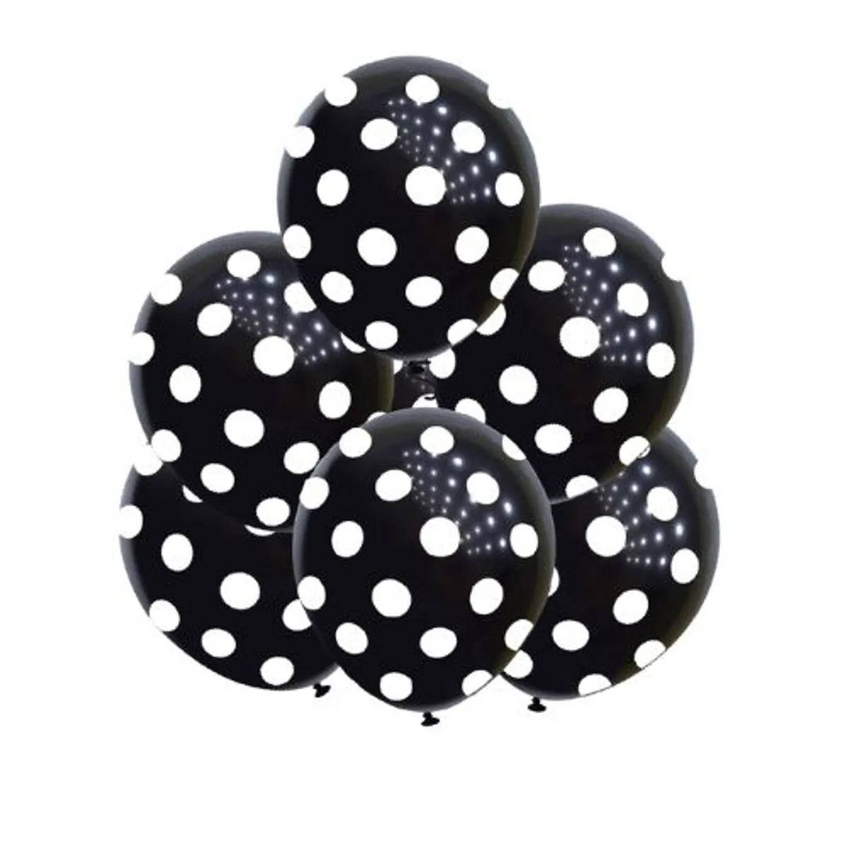 GENERICO - Globos Latex Color Negro Diseño Puntos