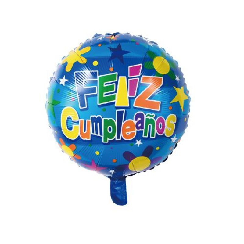 GENERICO - Globos Varios Colores DIbujo Feliz Cumpleaños 45X54 Cm