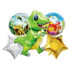 GENERICO - Globos Latex Diseño Dinosaurios 5 Unidades