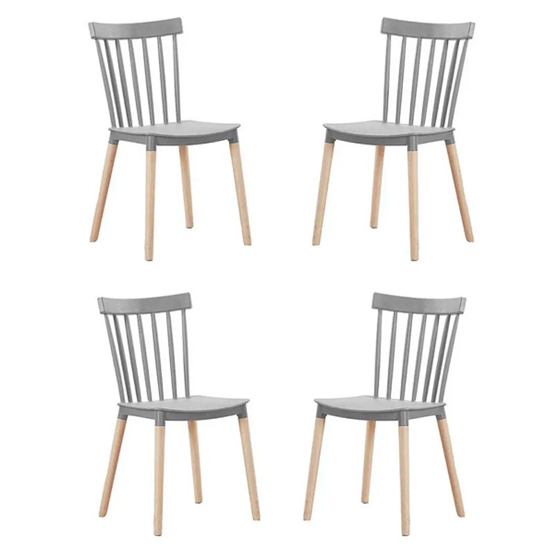 GENERICO - Pack de 4 Sillas Estilo Windsor GRIS