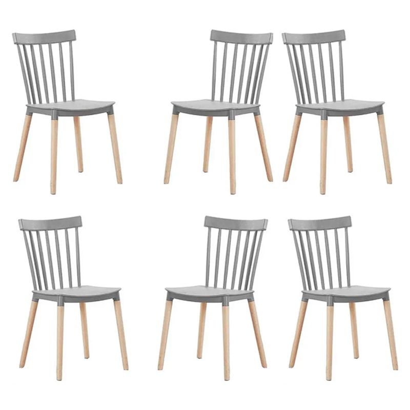 GENERICO - Pack de 6 Sillas Estilo Windsor GRIS
