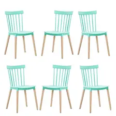 GENERICO - Pack de 6 Sillas Estilo Windsor MENTA