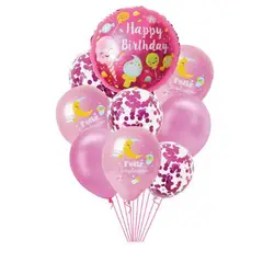 GENERICO - Globos Feliz Cumpleaños Color Rosa 9 Unidades