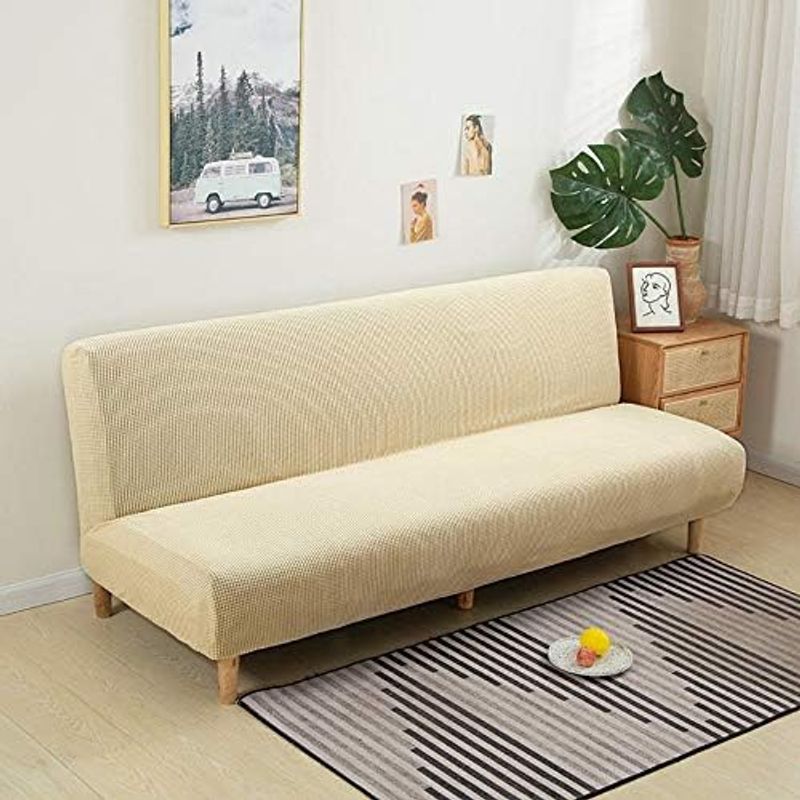 DIANA - Funda de Futón Diana cuadrille Unicolor  beige 155x190cm