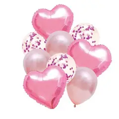 GENERICO - Globos Latex Color Rosa Diseño Redondo Corazon