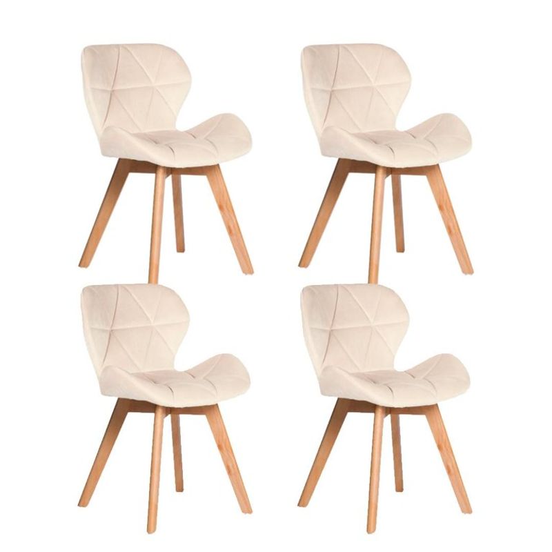 GENERICO - Pack de 4 Sillas Estilo Mariposa Velvet BEIGE