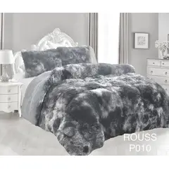 GENERICO - Cobertor de Invierno con PELUDITO color gris 2 PLAZA ROUSS