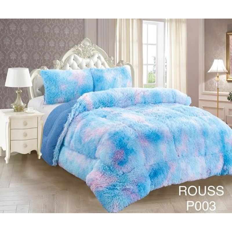 GENERICO - Cobertor de Invierno PELUDITO PLUSH MULTICOLOR 2 PLAZA  ROUSS