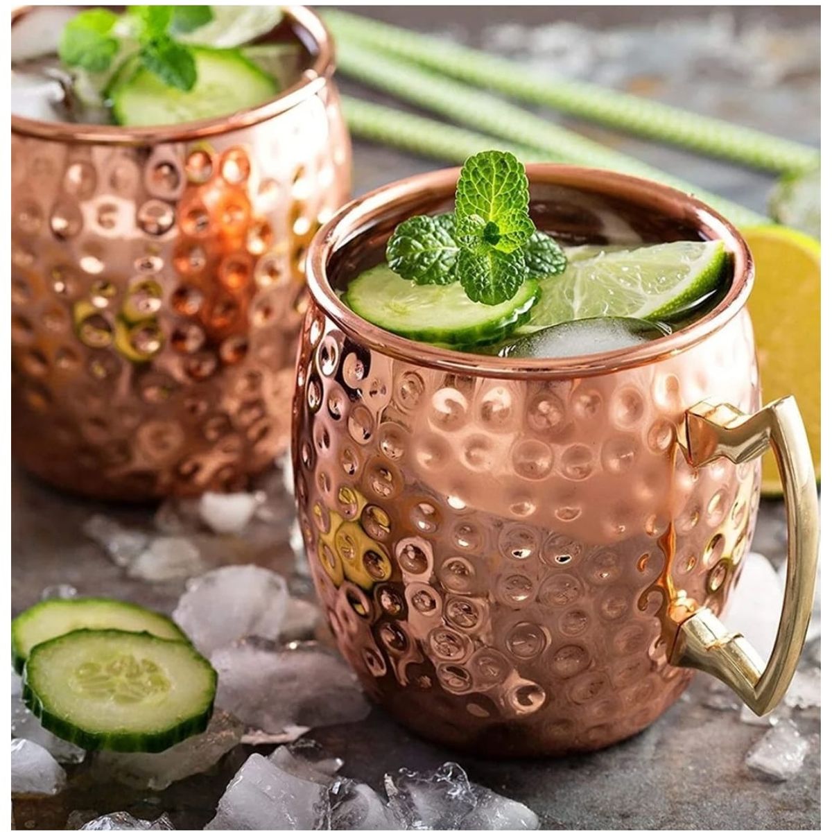 GENERICO - Pack X2 Mugs De Cobre Vasos Tragos Moscow Mule Mojito