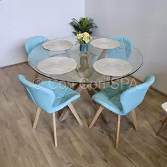 CORI CORI - Comedor Warwick 120cm + 4 Mariposa Wood Menta