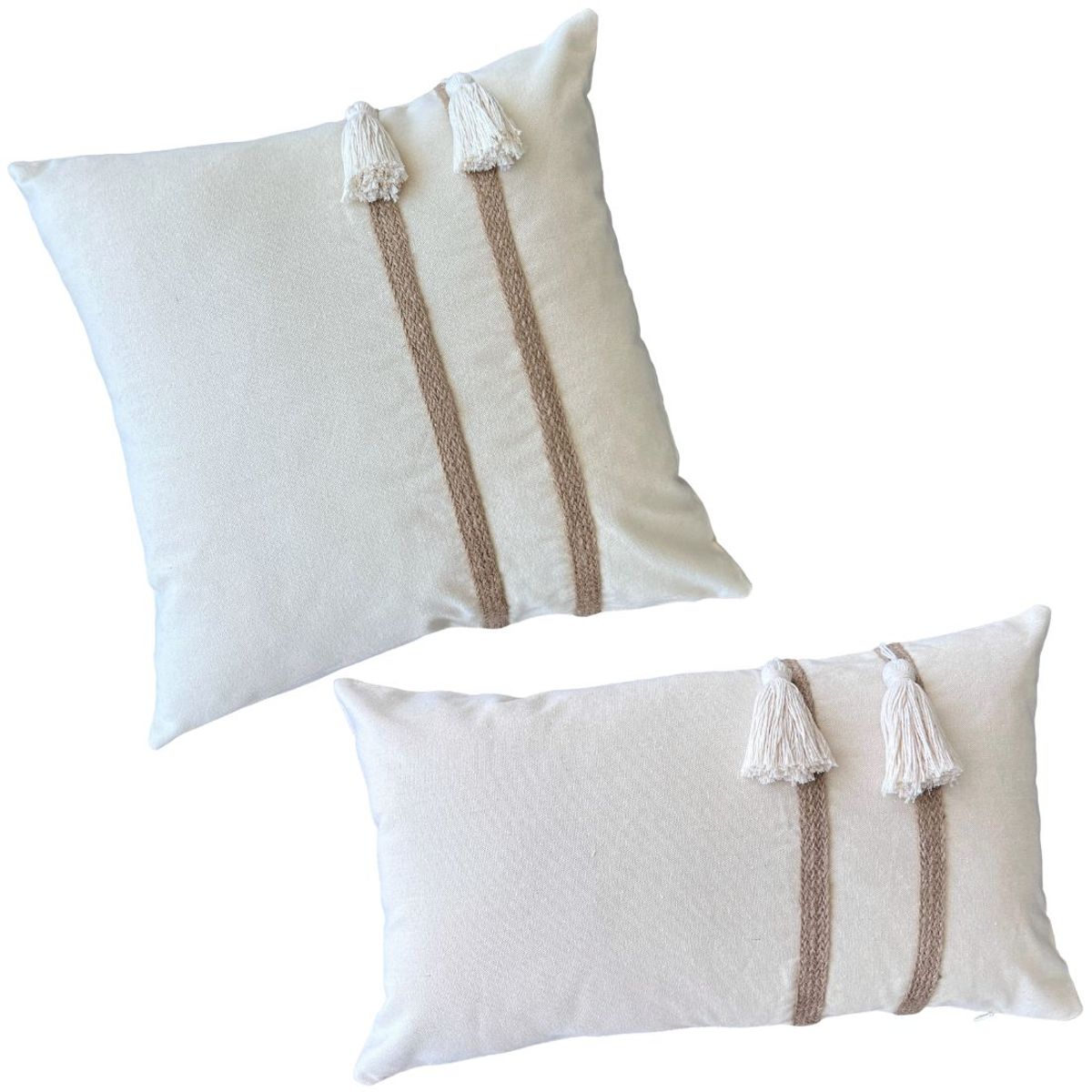 MANDIRHOME - SET 2 FUNDAS COJÍN SIMONA RÚSTICO + REGALO
