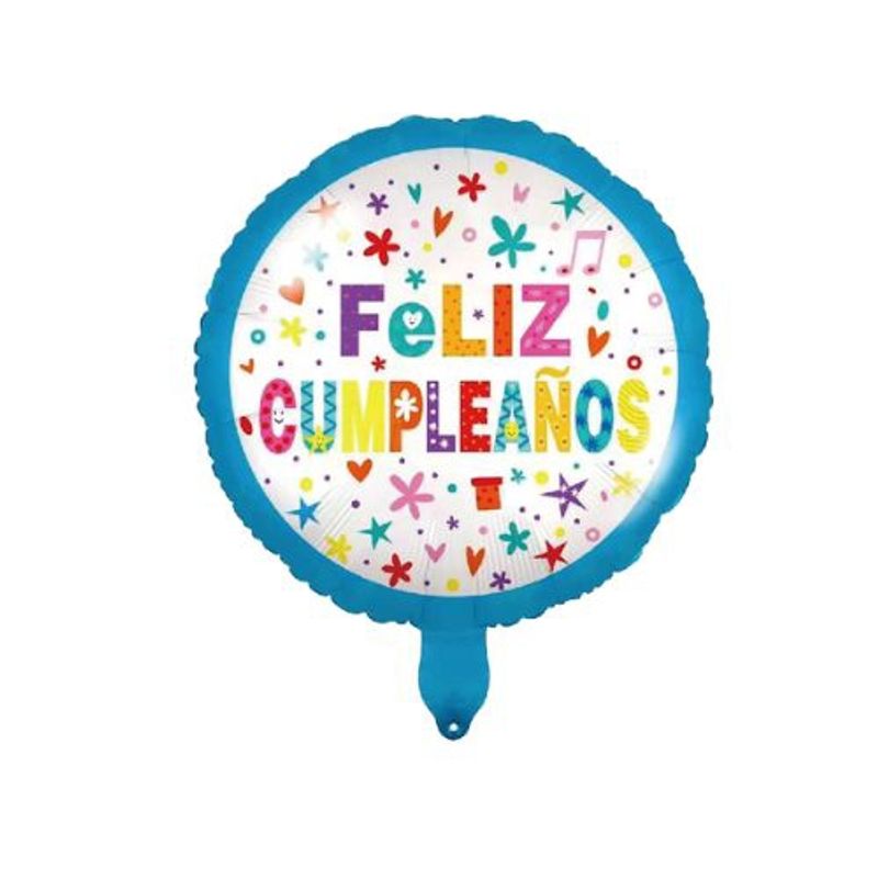 GENERICO - Globo Diseño Redondo Feliz Cumpleaños 45X45 Cm