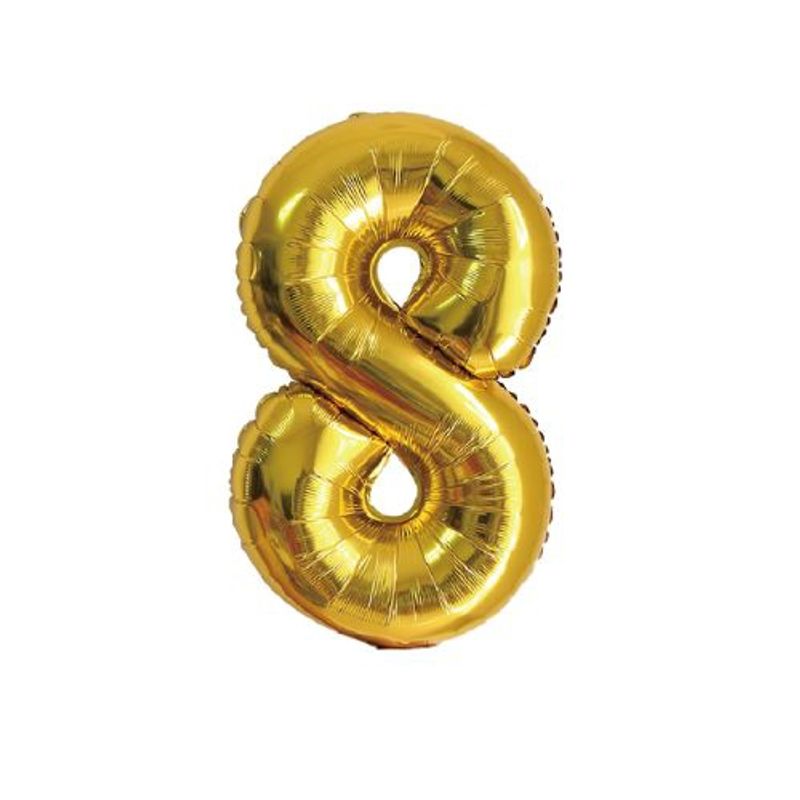 GENERICO - Globos Diseño Numero 8 Color Dorado