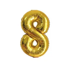 GENERICO - Globos Diseño Numero 8 Color Dorado