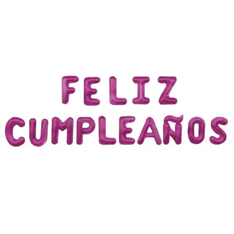 GENERICO - Globos Color Morado Diseño Letra Feliz Cumpleaños
