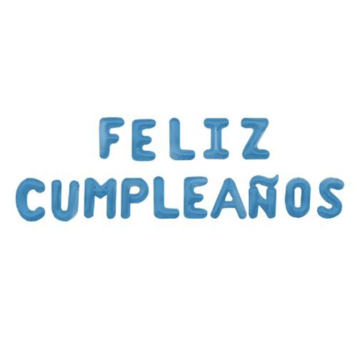 GENERICO - Globos Color Celeste Diseño Letra Feliz Cumpleaños