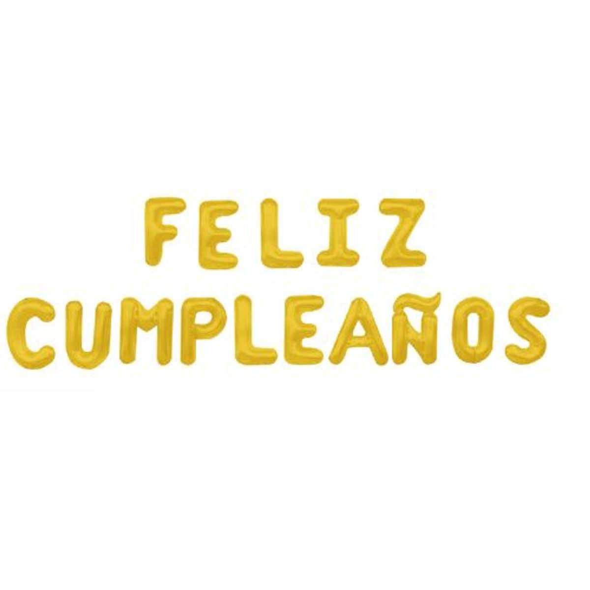 GENERICO - Globos Color Amarillo Diseño Letra Feliz Cumpleaños