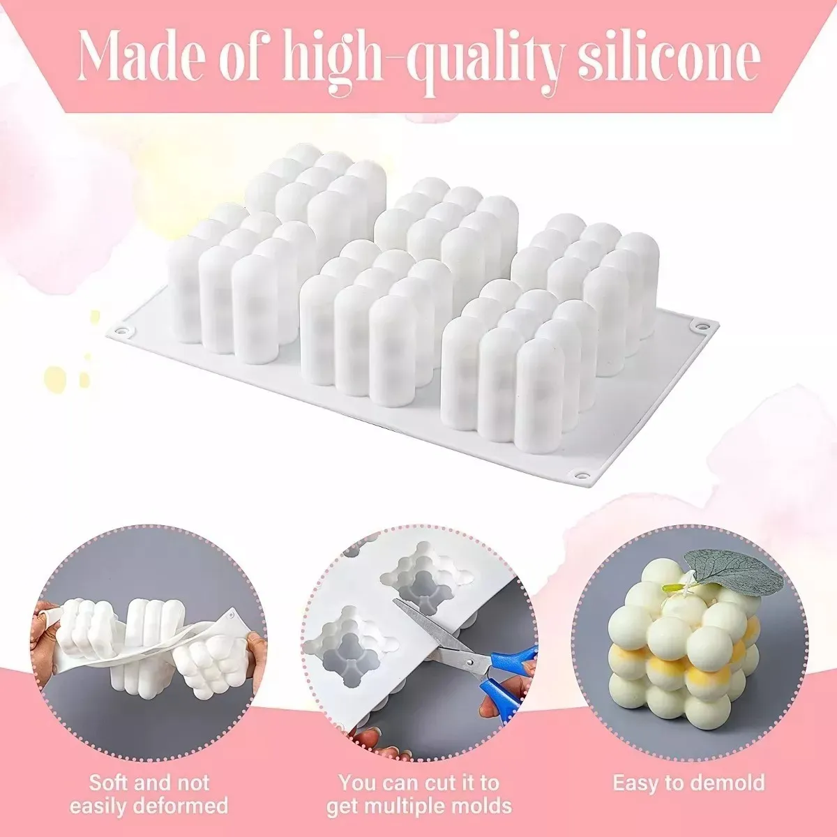 EDWINAYY - Moldes Para Resina De Silicona Artesanías Cocina Para Velas