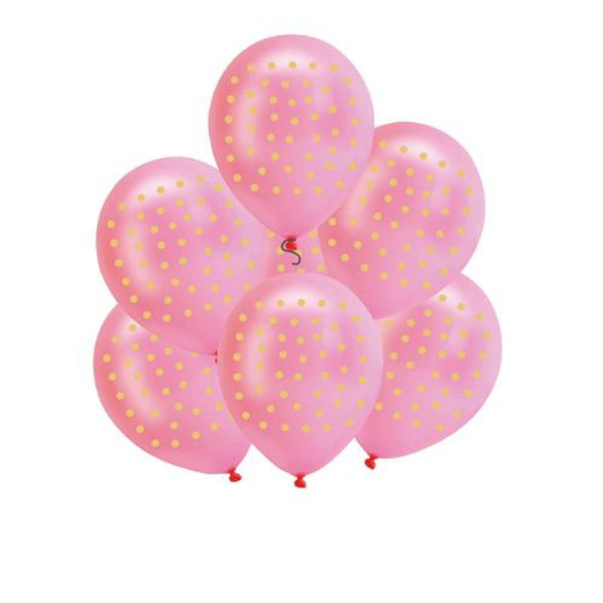 GENERICO - Globos Latex Color Rosa Diseño Puntos Dorados