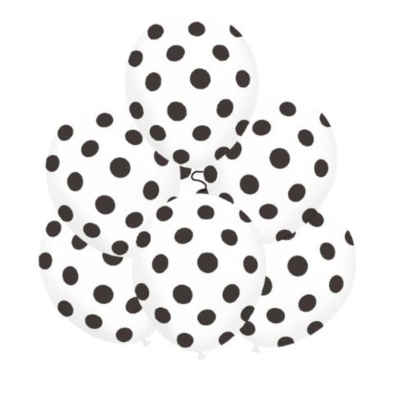 GENERICO - Globos Latex Color Blanco Diseño Puntos