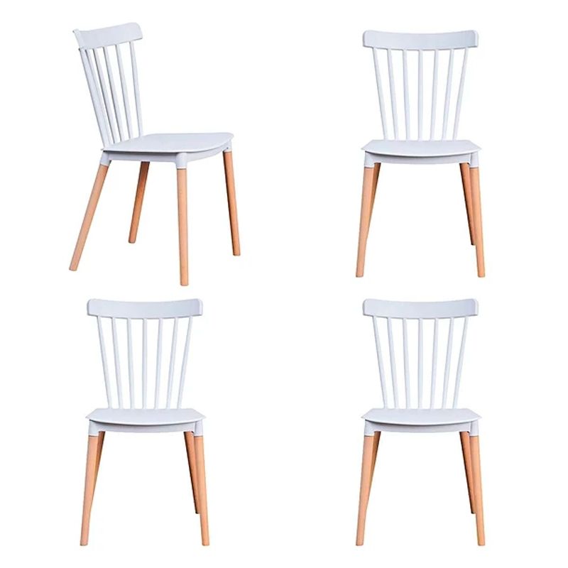 GENERICO - Pack de 4 Sillas Estilo Windsor BLANCO