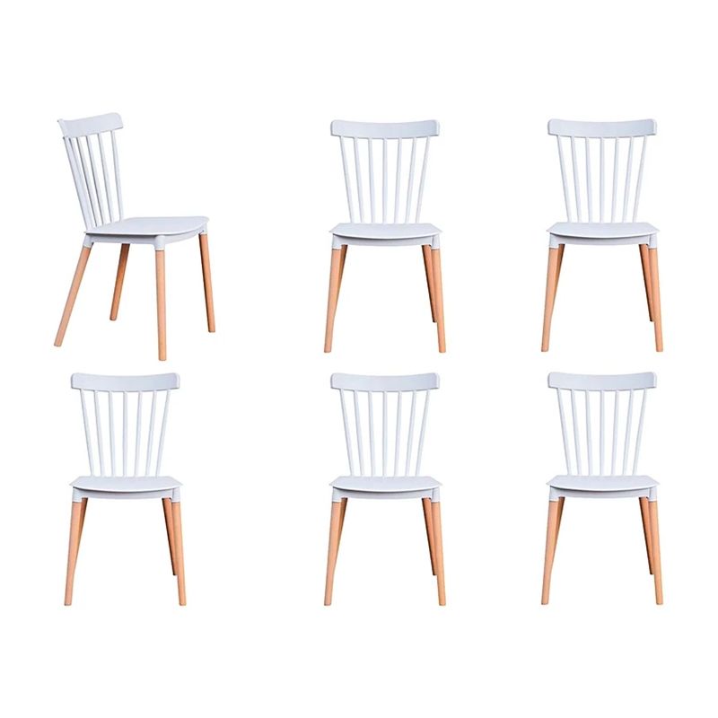 GENERICO - Pack de 6 Sillas Estilo Windsor BLANCO