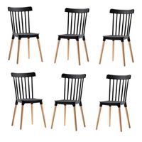 Pack de 6 Sillas Estilo Windsor NEGRO