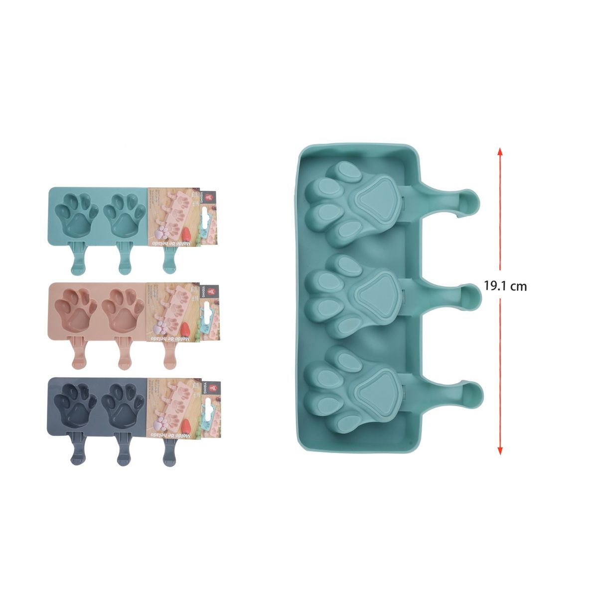 GENERICO - Cubetera Para Hielo De Silicona Diseño Patita De Perro