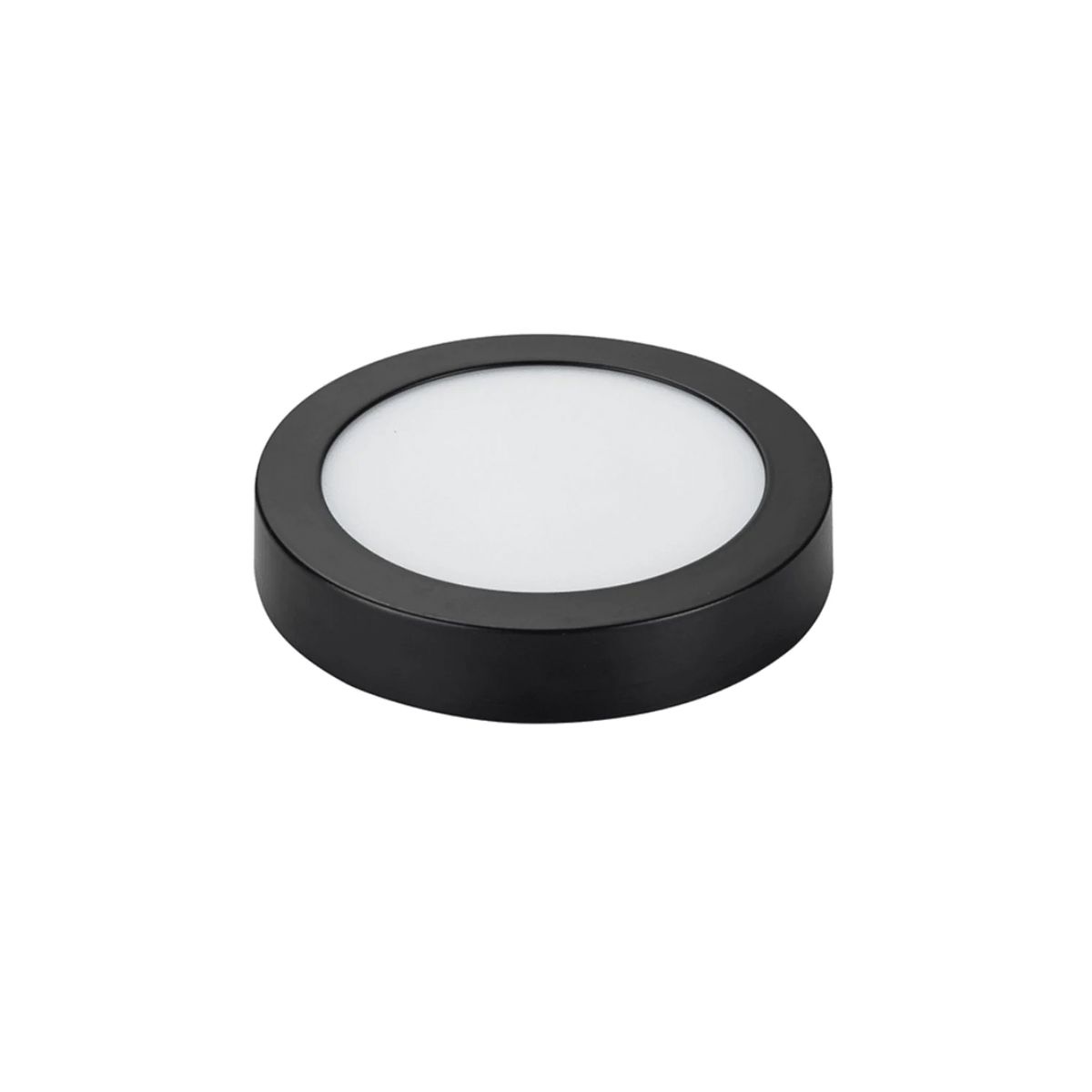 AVC - Panel Redondo LED Sobrepuesto Negro 6W Luz Fría
