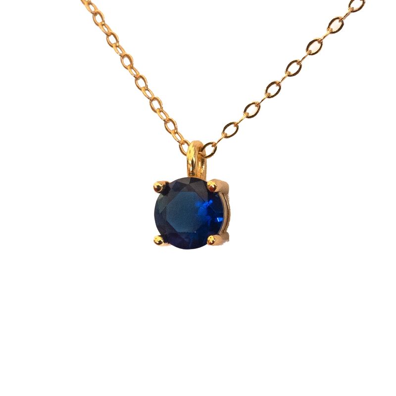 GENERICO - Collar Punto de Luz Azul Profundo - Plata 925 - Azul Zafira