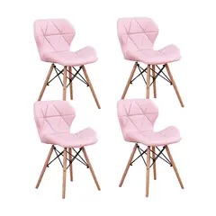 GENERICO - Pack de 4 Sillas Estilo Mariposa Eames ROSA