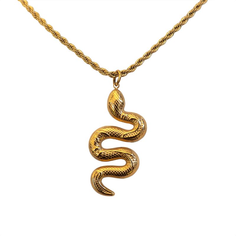 GENERICO - Collar Serpiente Gold para mujer - Azul Zafira