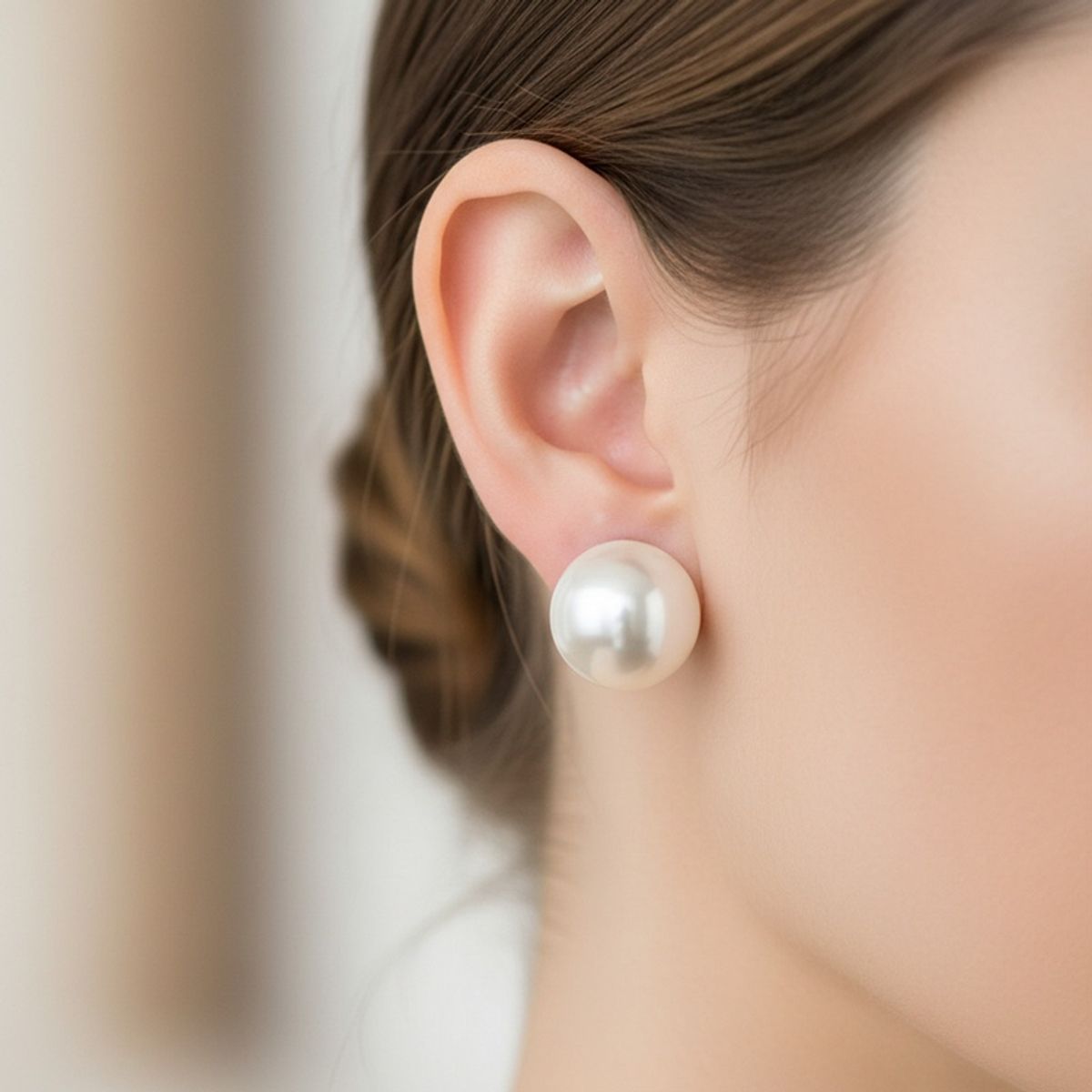 JOYAS MYTOKE - Aros Perla Grande Clasica Plata Fina 925 Mujer Joven