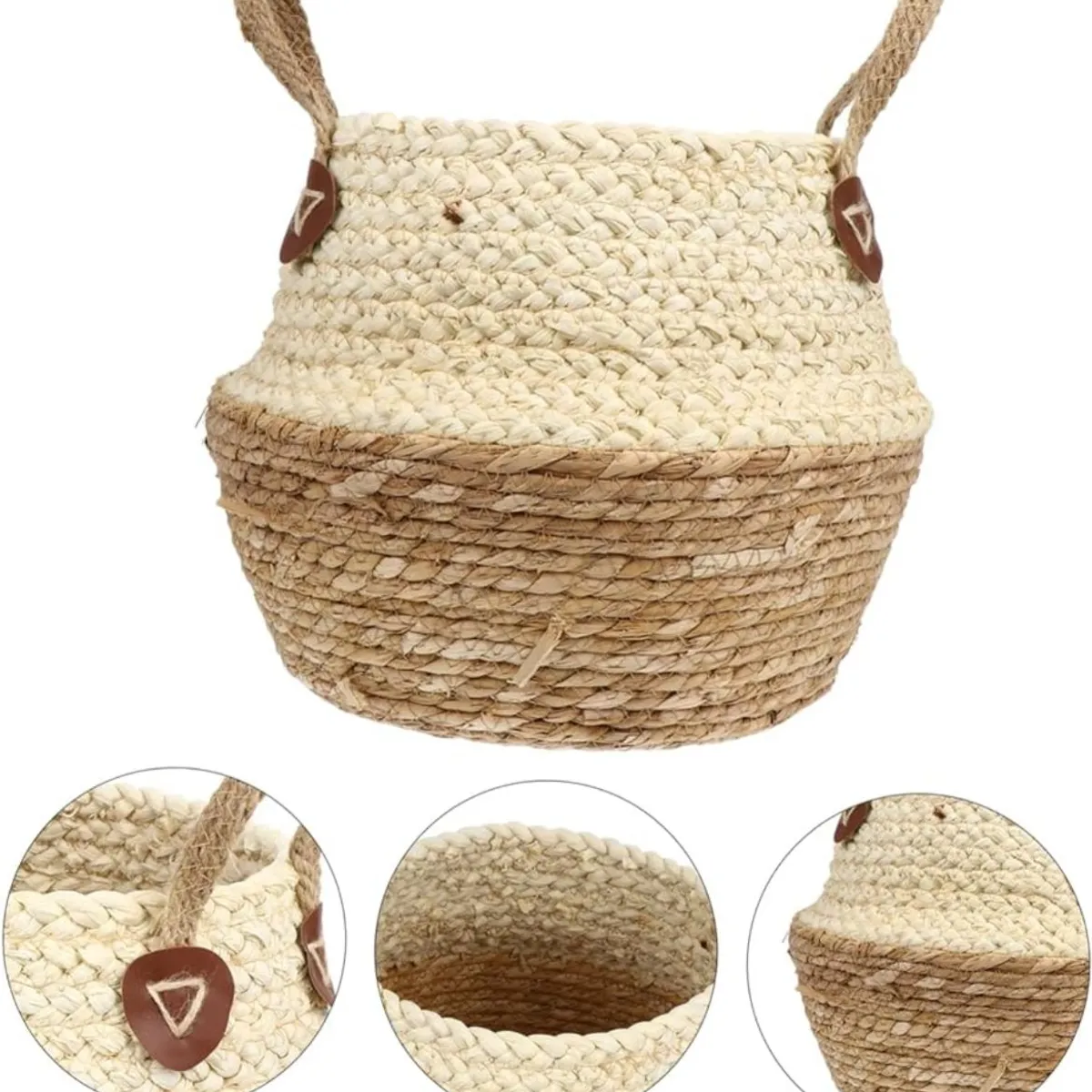 OEM - Macetero Cesto Canasto Maceta De Mimbre Tejida Plegable 35cm 2