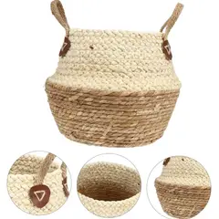 OEM - Macetero Cesto Canasto Maceta De Mimbre Tejida Plegable 35cm 2