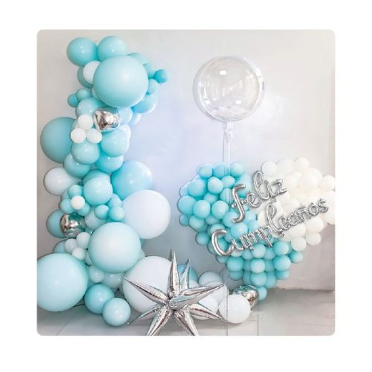 GENERICO - Traje Globos Latex Color Celeste Diferentes Diseños