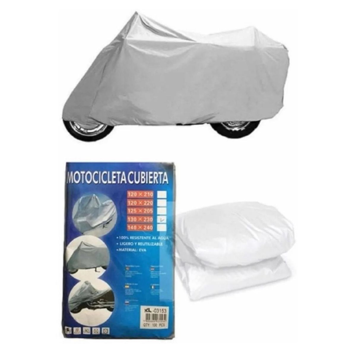 GENERICO - Funda Impermeable Cubierta Para Moto Cubremoto 130x230