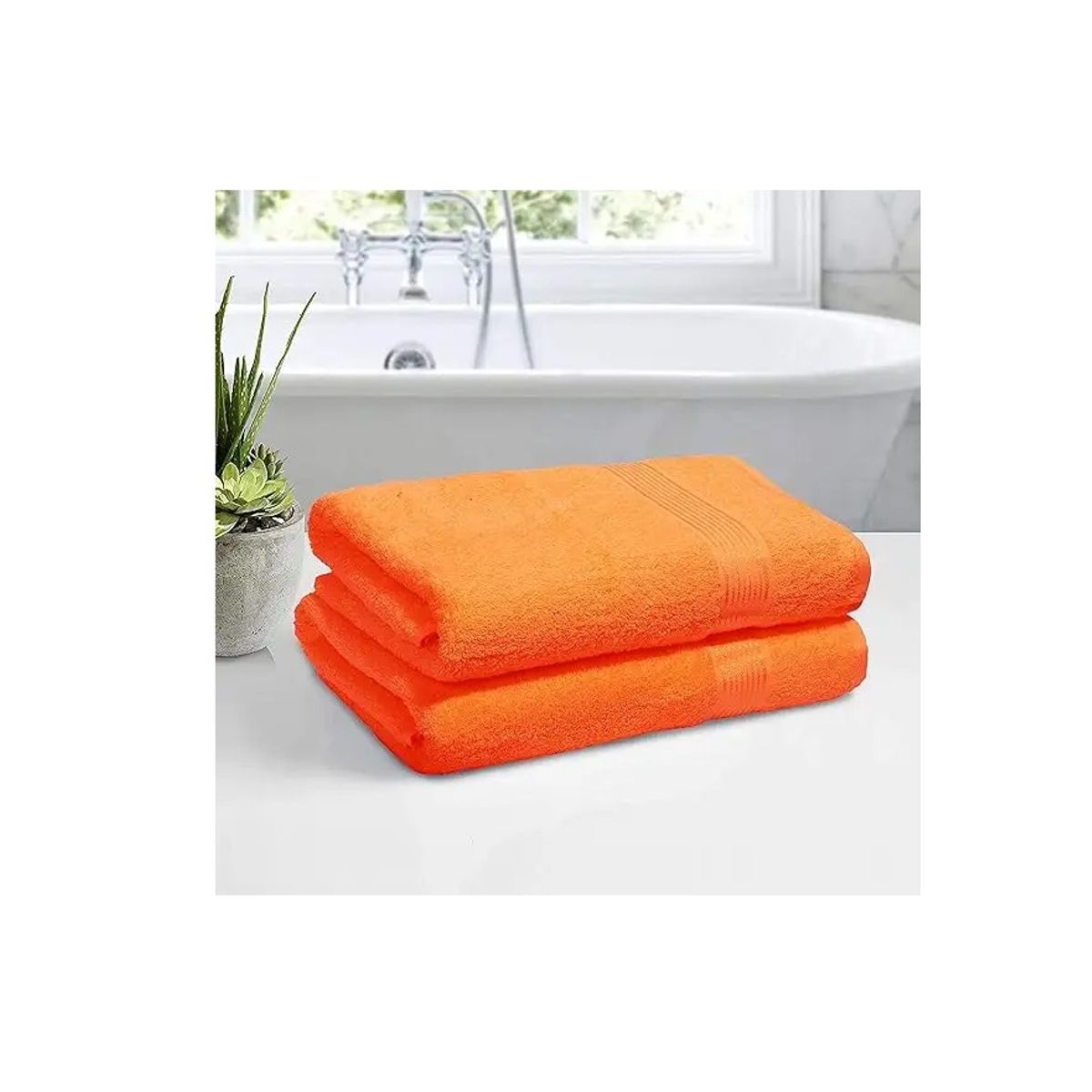 GENERICO - Set Juego De Toallas Doral Lisas de Algodón Orange
