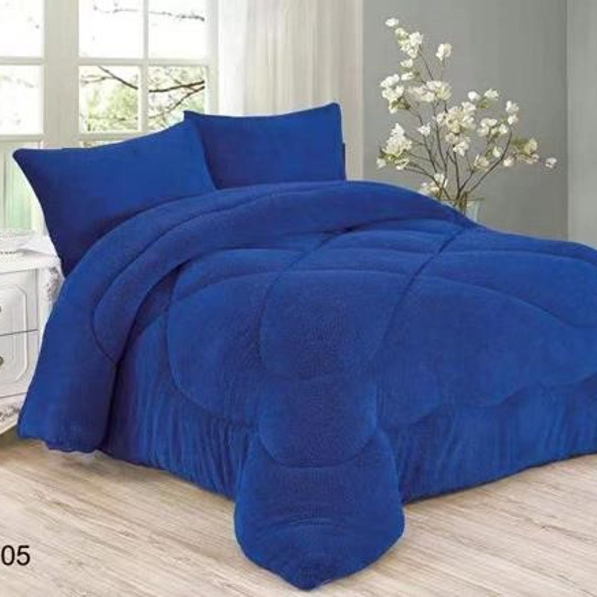 GENERICO - COBERTOR COLOR AZUL REY PLUSH CON CHIPORRO 2 PLAZA  ROUSS