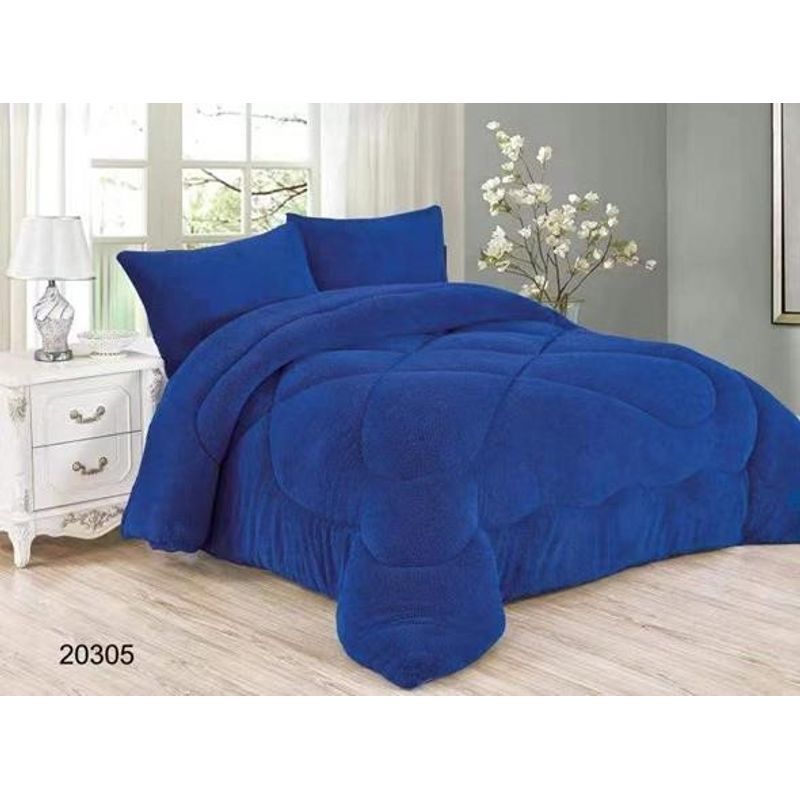 GENERICO - COBERTOR COLOR AZUL REY PLUSH CON CHIPORRO 2 PLAZA  ROUSS