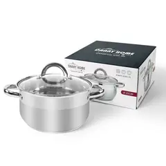 DANNY HOME - Olla Cacerola Acero Inolxidable 20cm Con Tapa Cristal