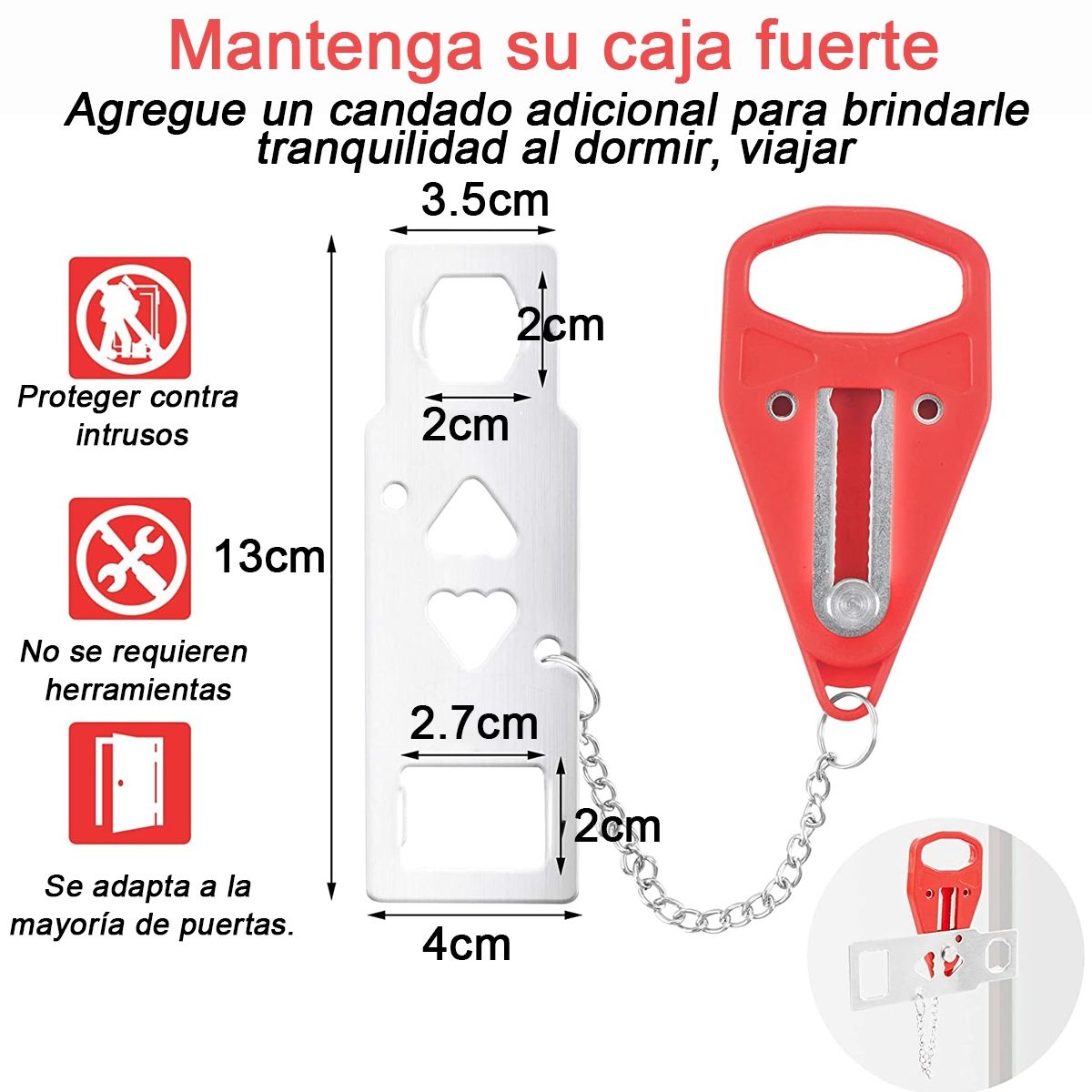 EDWINAYY - Cerraduras De Seguridad Alta Recamara Portátil Para Puertas