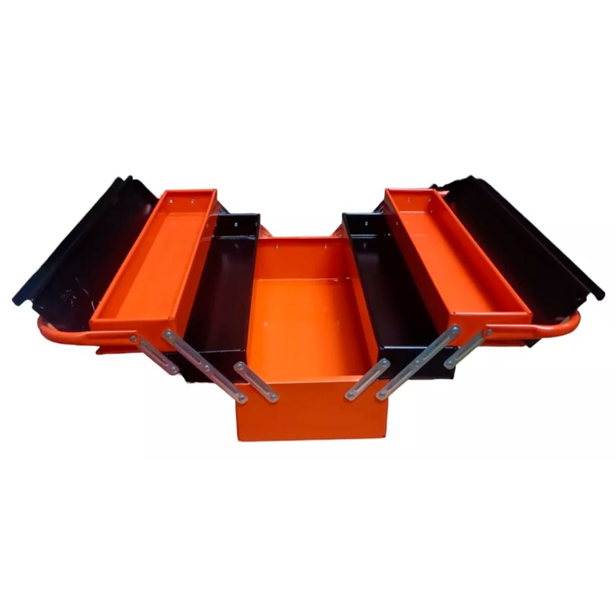 GENERICO - Caja Herramienta Articulada Metálica 3 Niveles 5 Divisiones