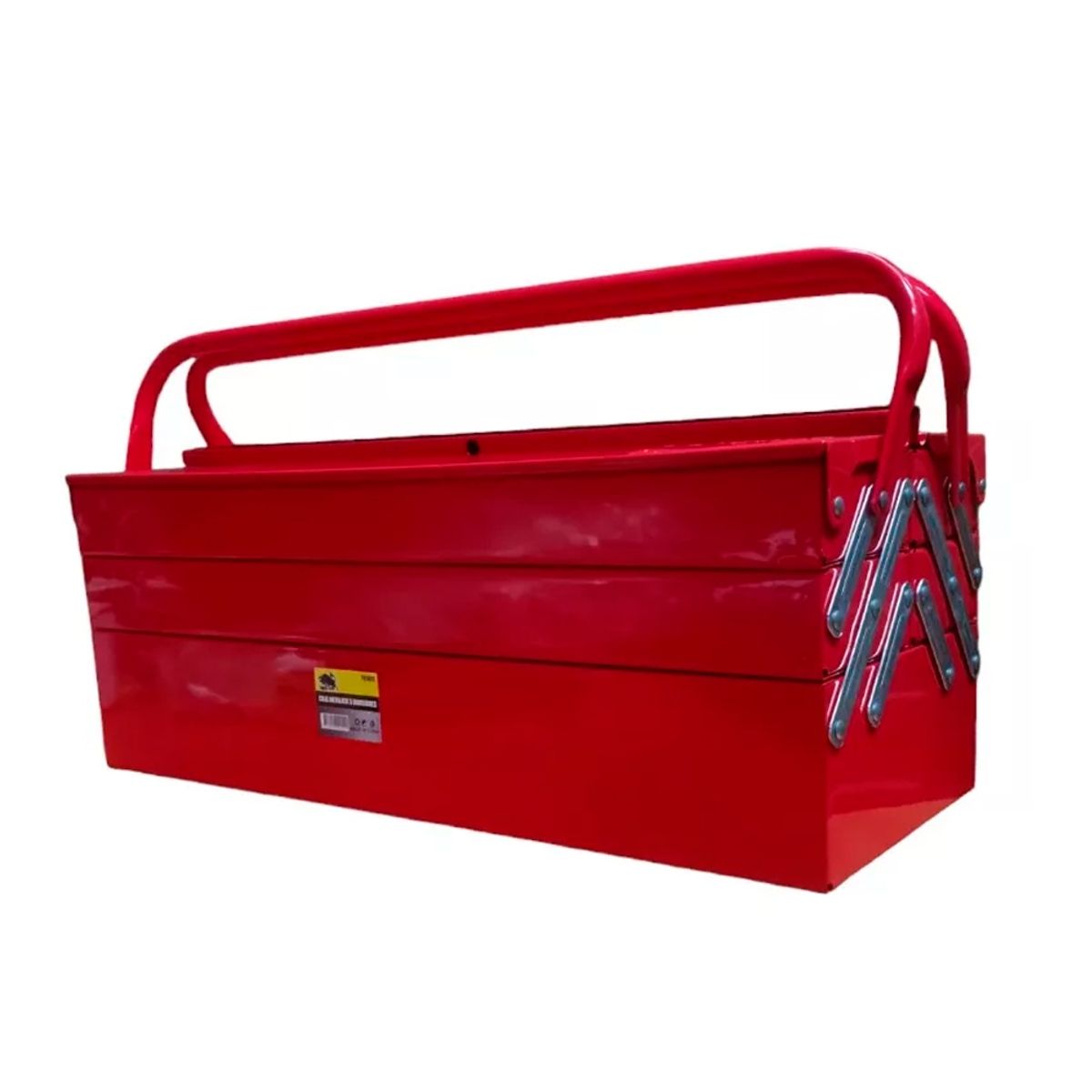 GENERICO - Caja Herramientas Articulada Metálica 3 Niveles 53cm Roja