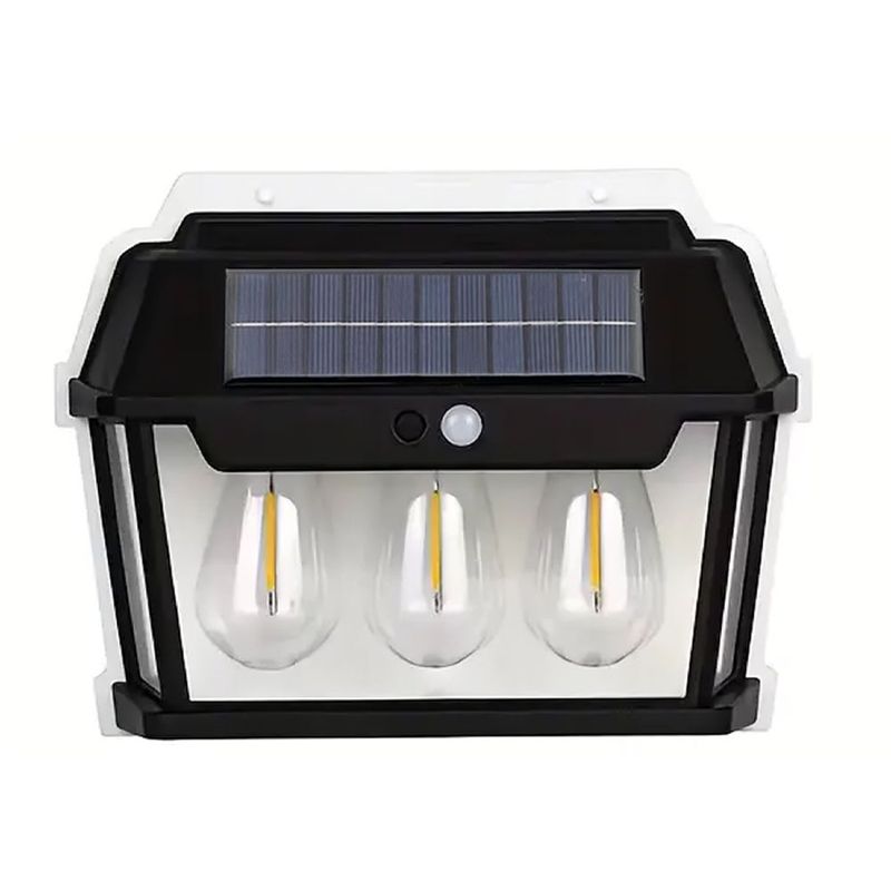 GENERICO - Aplique Solar con Triple Ampolleta y Sensor de Movimiento
