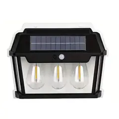 GENERICO - Aplique Solar con Triple Ampolleta y Sensor de Movimiento