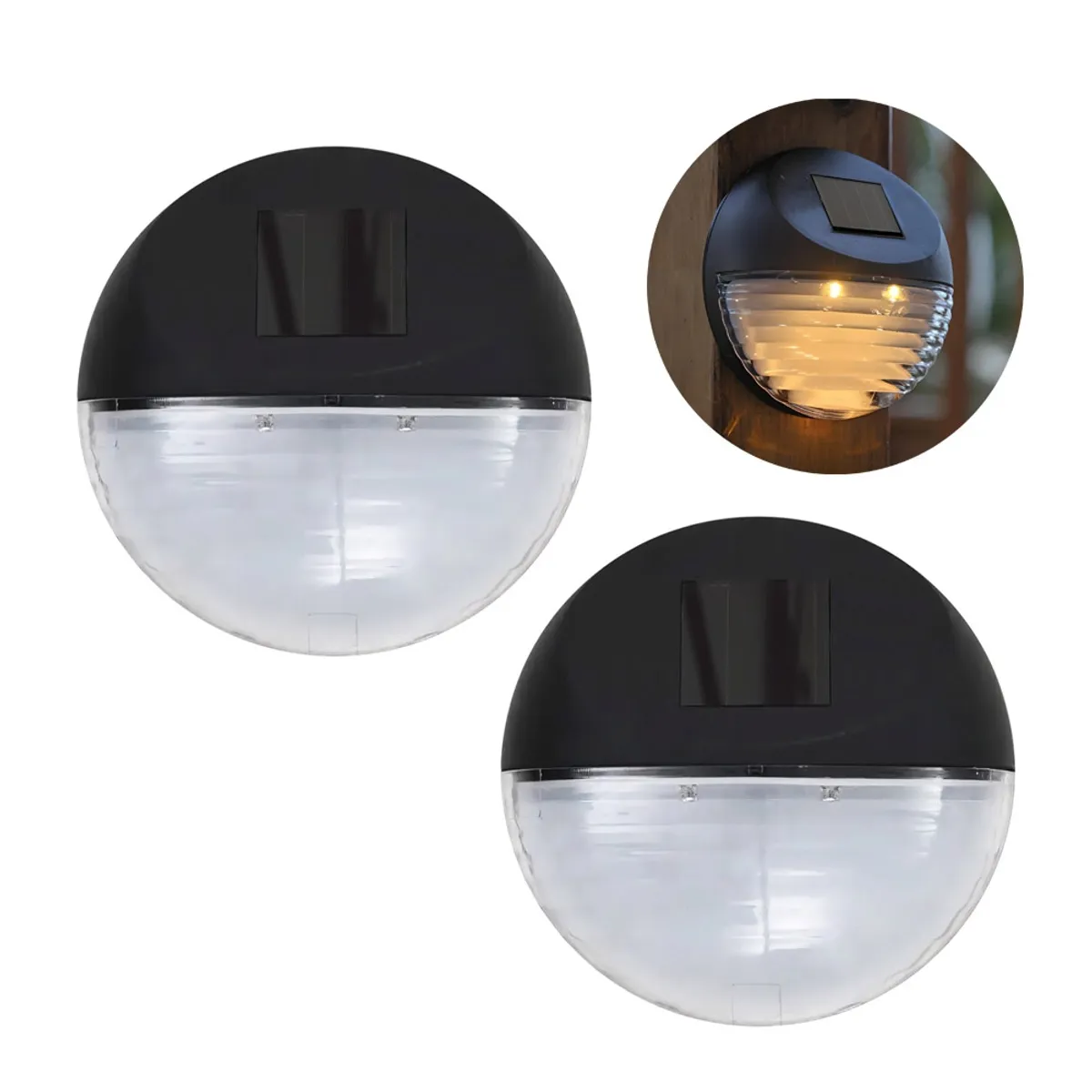 GENERICO - Aplique Solar Pared Impermeable Pack x2 Luz Cálida