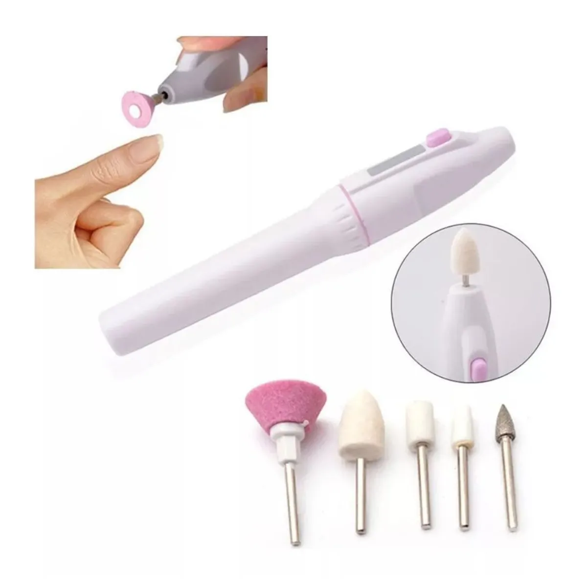 GENERICO - Lima Electrica Exfoliador Manicura Pedicura 5 En 1