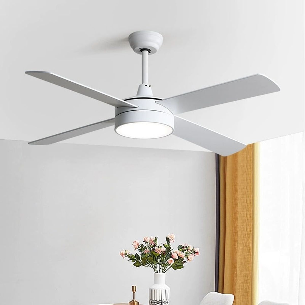 TEVERE - Ventilador de Techo 4 Aspas Blanco Luz LED 30W