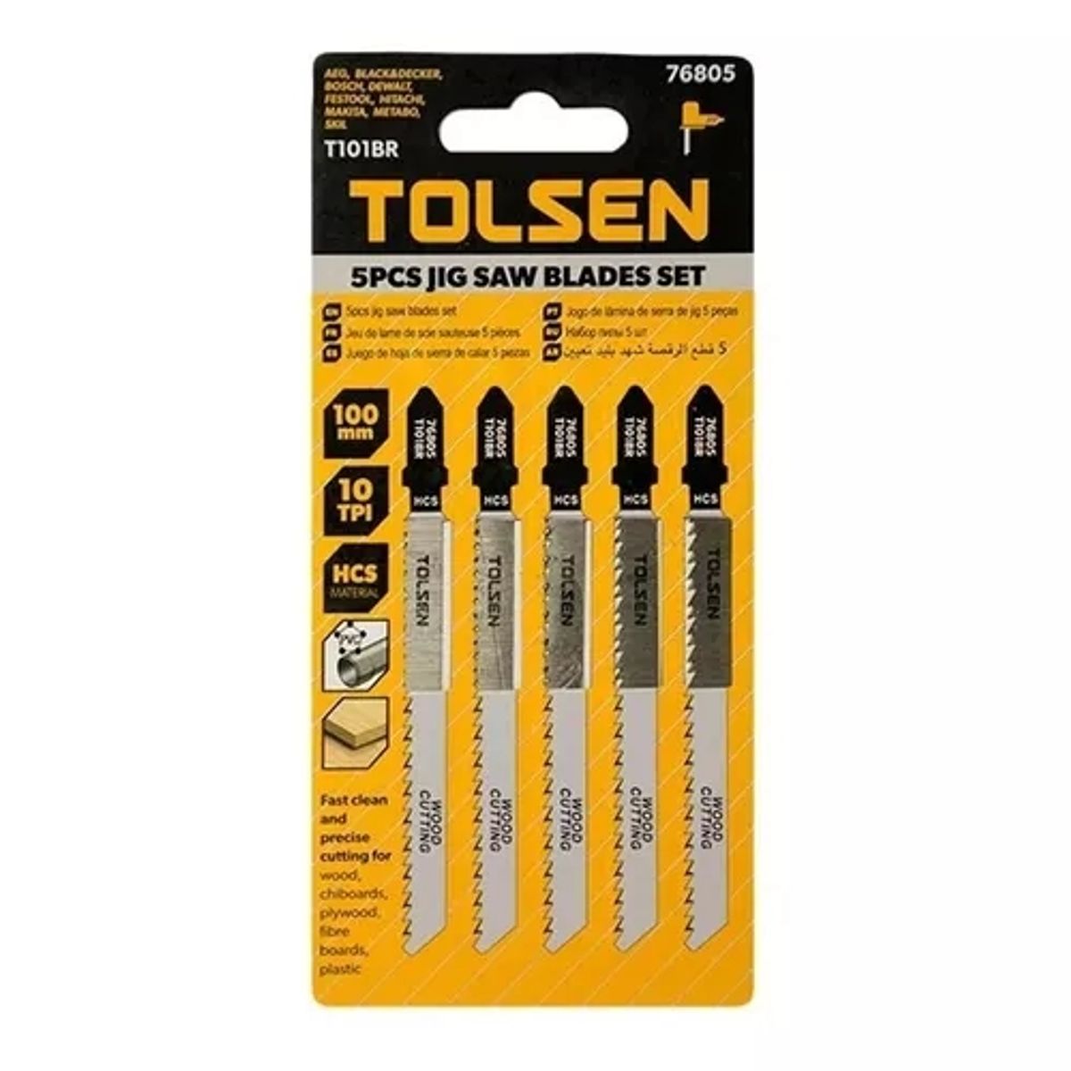 TOLSEN - HOJA SIERRA CALAR SET 5 PIEZAS 100 mm 76805 TOLSEN